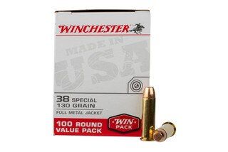 Winchester 38 Special ammo is loaded with a full metal jacket bullet